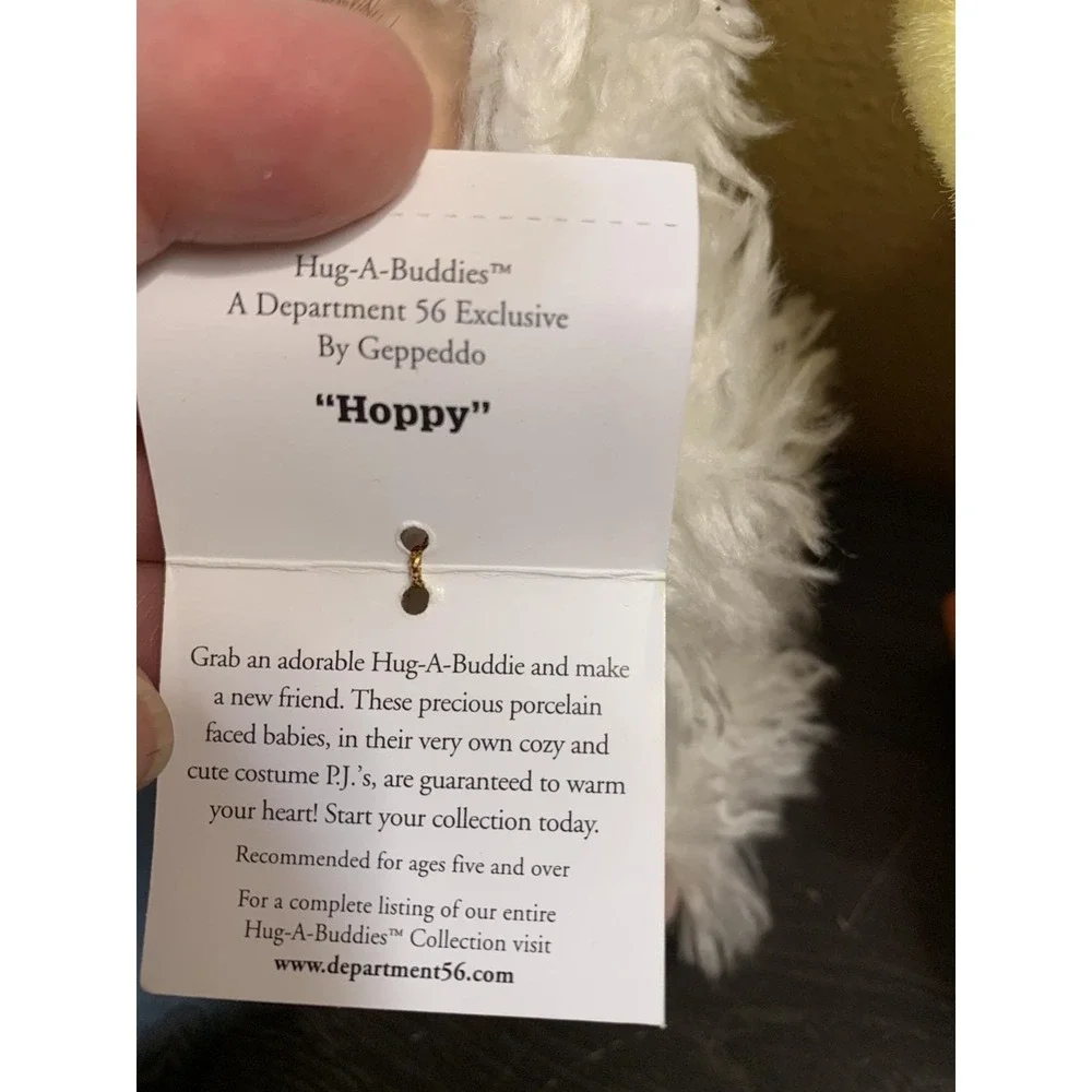 Dept 56 Hug-A-Buddies Geppeddo Porcelain Face Plush Easter Bunny Duck Hoppy